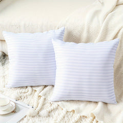 2/4/8-Pack Decorative Throw Cushion Cores, Hotel-Grade Premium White Satin Stripes Cushion Pads Deep Fill Inner Hollowfiber Filled Cushions Inserts (14