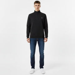 Jack Wills Men'S Melange 1/4 Zip Jumper in Black