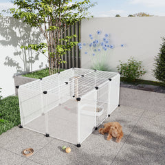 Roofed Cat Playpen System, 12/16/18 Panel Choices, Transparent Cat Enclosure with Top, Complete Kitty Condo with Top Cover, Escape-Proof Indoor Sanctuary, Top Cover Included for Small/Medium Dogs Indoor Protection & Security, Ideal for Indoor Training, Li