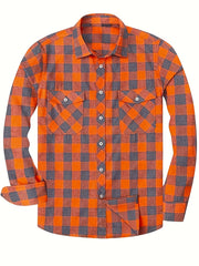 Men's 3pcs Fashion Casual Flannel Plaid Shirts for All Seasons