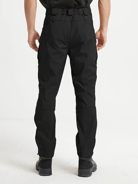 1PC Men's -Lined Warm Tactical Cargo Pants, Thick Winter Style, Multi-Pocket, Windproof Snowproof, Micro-Stretch Fabric, Suitable for Outdoor Hiking, Fishing, Casual Outings, No Belt