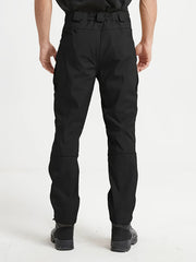 1PC Men's -Lined Warm Tactical Cargo Pants, Thick Winter Style, Multi-Pocket, Windproof Snowproof, Micro-Stretch Fabric, Suitable for Outdoor Hiking, Fishing, Casual Outings, No Belt