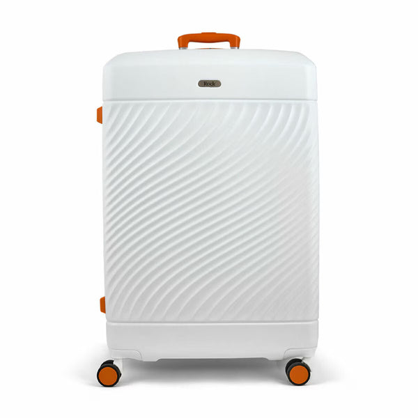 Rock Love Island Hardside Large Suitcase in White + Orange
