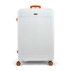 Rock Love Island Hardside Large Suitcase in White + Orange