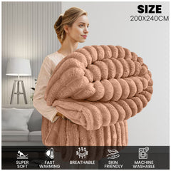 GC GAVENO CAVAILIA Luxuriously Ribbed Throw, Soft Plush Fleece Blanket, Lightweight and Cosy Sofa Bed throw, 200x240cm, Premium Quality Polyester Decorative Throw for Home Comfort | Fast Dispatch from Local Warehouse | Trusted UK Brand