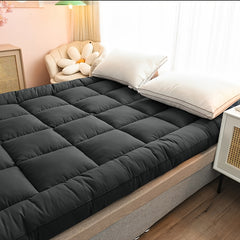 Luxury Mattress Topper Extra Thick 4-Inches/ 10cm Deep | Fitted Bed MattressesToppers with Soft Fiber | Single Double King Super King Small Double Bedding Sizes
