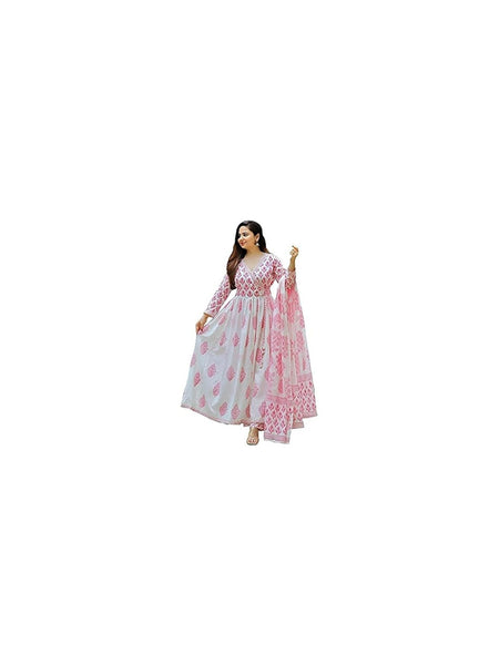 TeamWear* Women's Cotton Printed Kurta With Palazzo & Dupatta Set