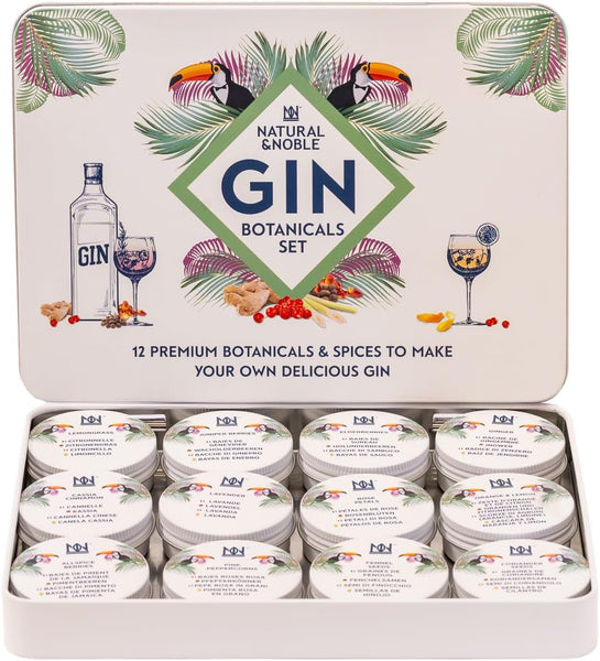 Gin Botanicals and Infusions Gift Kit. Set of 12 Finest Botanicals and Spices for Gin.