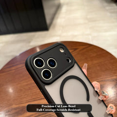 Phone Case - Premium Minimalist Frosted Skin-Feel Magnetic Phone Case - Fingerprint-Resistant, with Lens Protection, Wireless Charging Supported, Black Business-Style Protective Case for Iphone 17/16/15/14/13/12/11 Pro Max/Plus, Precise Cutouts
