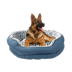 Plush Comfort Dog Bed Mat with Non-Slip Bottom, Multiple Sizes - Polyester Fiber Fill, Rectangle Shape for Small to Large Breeds, Machine Washable Pet Bed with Soft Edging