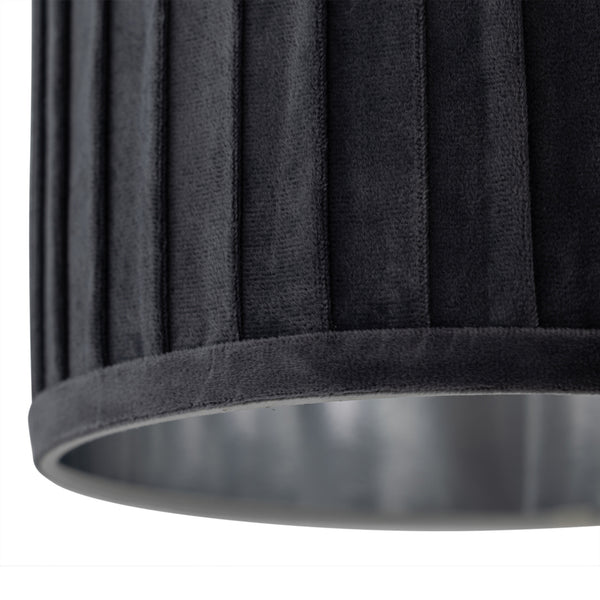 Aura - Satin Brass Table Lamp with Black Pleated Velvet Shade