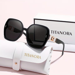 Luxury Golden Hinges | Unisex, Perfect for Casual Wear. Oversized Square Fashion Glasses - Stylish Cream PC Frame with Case and Cleaning Cloth.