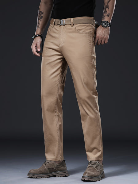 Men's Slim Straight-Leg Casual Pants, Skin-Friendly & Breathable, Perfect Gift for Him. Essential Trousers for Office Commute & Daily Leisure, Ideal for Spring and Autumn, Suitable for Both Business and Casual Occasions.