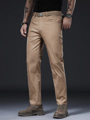 Men's Slim Straight-Leg Casual Pants, Skin-Friendly & Breathable, Perfect Gift for Him. Essential Trousers for Office Commute & Daily Leisure, Ideal for Spring and Autumn, Suitable for Both Business and Casual Occasions.