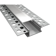 6-Pack LED Drywall Aluminum Profile Kit – 6M Total Length – Recessed Plaster-In Channel for <12mm LED Strips – Frameless Flush Mount with Diffuser Cover – Easy to Cut & Install