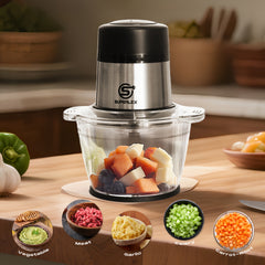 SUPERLEX Mini Chopper 300W Motor 6 Second Quick Mincing Dual Speed Control 1000ml Capacity One Touch Chop
