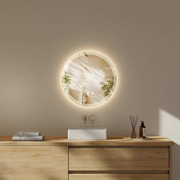 Round Wall-Mounted Bathroom Makeup Mirror, Frameless Glass Vanity Mirror for Hallways, Bathroom Accessories, Ideal Decorative Piece for Bedrooms, Dressing Rooms and Bathroom Vanity Units