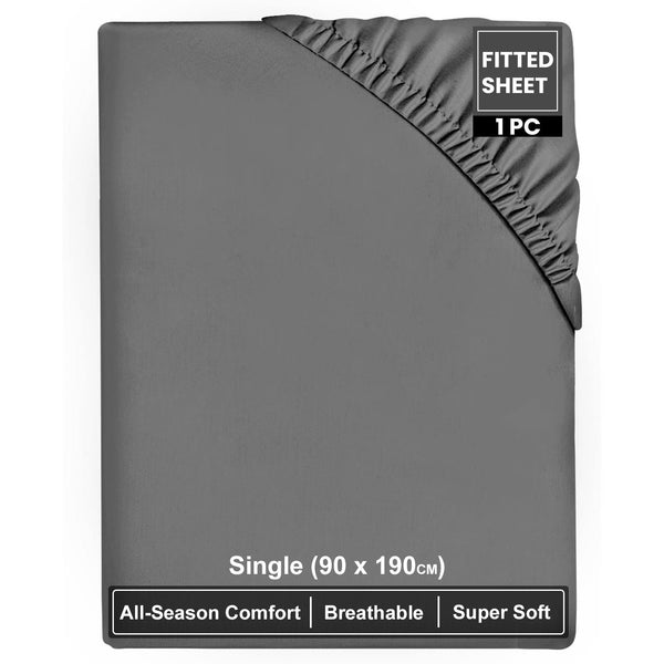 Super Dreamer Fitted Bed Sheets 100% Polyester, Available in Single, Double & King Sizes, Multiple Colours, Machine Washable, Soft & Durable, Perfect for a Cozy Night'S Sleep