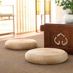 10cm Thicken Straw Cushion, Solid Round Seat Cushions Chair Pad Pillow Seat Soft Tatami Floor Cushion for Yoga Meditation Living Room Balcony Office Outdoor 40cm/50cm
