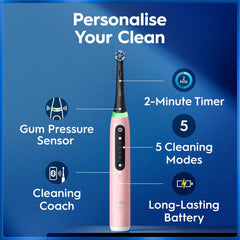 Oral-B Io Series 5 Electric Toothbrush with Travel Case in Pink