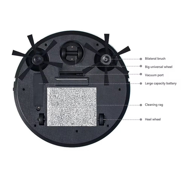 4 Motor Powerful Robot Vacuum and Mop Self Cleaning Station Uses Only Water for Strong Scrubbing and Suction