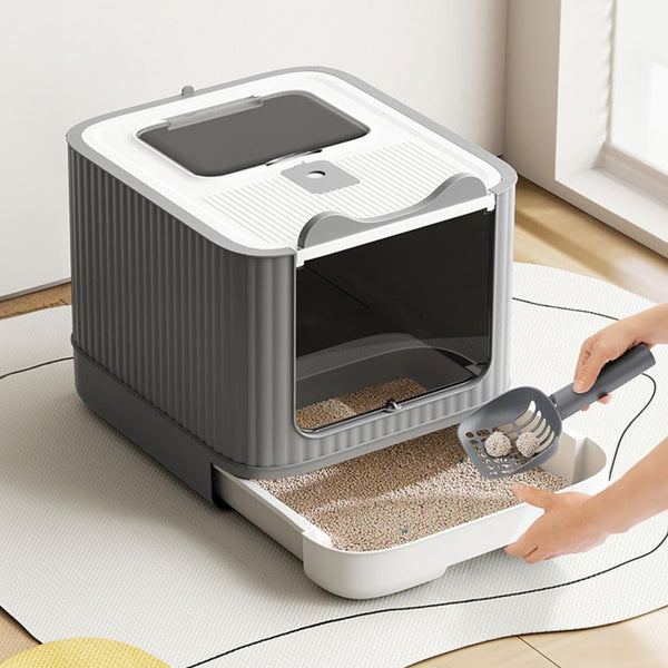Cat Litter Box, Plastic Pet Toilet, Removable Litter Box, Large Cat Litter Box Hooded Litter Tray Drawer, UV Sterilization and Deodorization, Provide Your Cat with A Comfortable Place