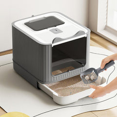 Cat Litter Box, Plastic Pet Toilet, Removable Litter Box, Large Cat Litter Box Hooded Litter Tray Drawer, UV Sterilization and Deodorization, Provide Your Cat with A Comfortable Place