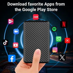 NEW Android14 Wireless Carplay and Android Auto 3In1 Quad Core 4GB+64GB Smart Box Built-In Apps for Youtube Nexflit Wifi