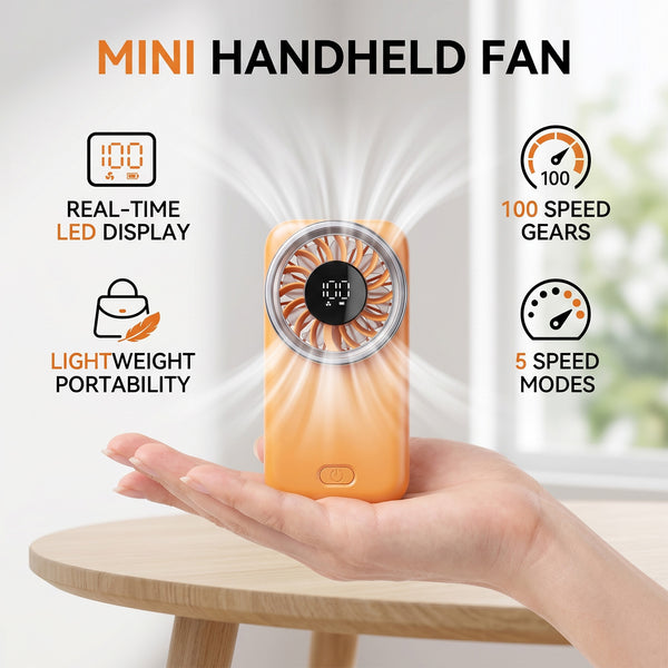 Mini Handheld Fan, 50% Smaller Portable Pocket Cooling Fan, 3-in-1 Stand Handheld Lanyard USB Fan, Summer Cooling Essential for Travel