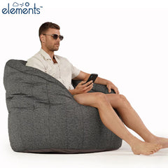 Ambient Lounge Butterfly Lounger Chair Outdoor Bean Bag in Dark Grey