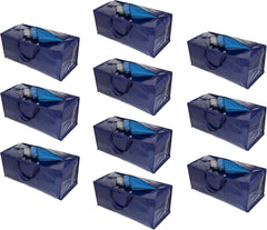 VENO 8 Pack Moving Bags Heavy-Duty Extra Large W/Backpack Straps, Moving House Essentials, Strong Handles & Zips, Clothes Storage, Packing, Laundry Bags, Reusable and Sustainable (Blue, 8 Pack)