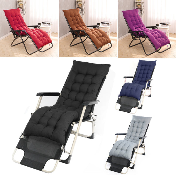 1pc Breathable Ventilated Sun Bed Recliner Bench Cushion with Waist Support, Thick Garden Seat Pad 162*52*10cm, Multi-Color Options, Long Bench, Seat Cushion, Contemporary Style