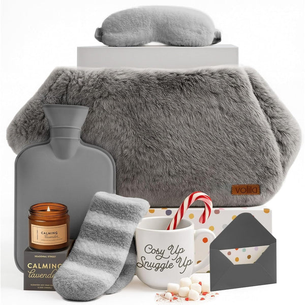 Mother'S Day Gift for Her - Birthday Pamper Gifts for Women with Hot Water Bottle Belt, Socks, Mug, Candle, Sleep Mask, & Colouring Book with Pencil, Self Care Box