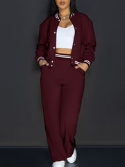 533 2 European and American Style Outgoing Party Casual Vacation Style Pocket Women's Set, Women's Pants Set
