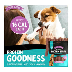 Delicious Protein Strips Duck Flavour, High Protein Dog Treats, Chewy Training Snacks, Easily Digestible in Resealable Pack