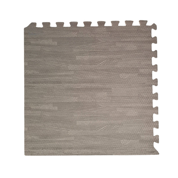 Samuel Alexander 12 Piece Grey Wood Effect EVA Foam Floor Protective Tiles Mats 60x60cm Each Set For Gyms, Kitchens, Garages, Camping, Kids Play Matting, Flooring Mats Set Covers 4.32 sqm (46.5 sq ft)