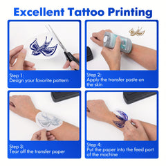 D810B Portable Inkless Thermal Printer - A4 Size, Prints Documents And Labels, Wireless Connection, USB Charging, Perfect For Travel And Office Use, Compatible With IOS And Android, Ideal Gift For Tattoo Artists And Business Professionals