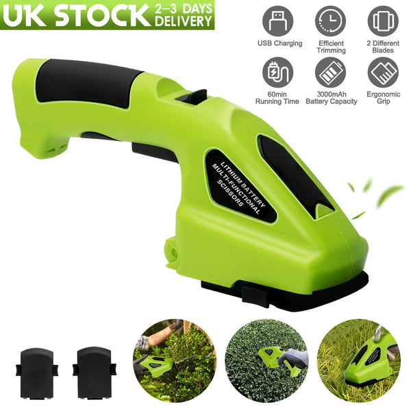 Cordless Hedge & Grass Trimmer, Portable 2-in-1 Electric Handheld Hedge Trimmer & Pruner, Easy to Use for Professionals and Homeowners, Hedge Trimmer Electric, Home Gardening Tool, Comfortable Grip Handle, Durable Construction.