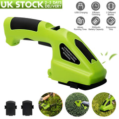 Cordless Hedge & Grass Trimmer, Portable 2-in-1 Electric Handheld Hedge Trimmer & Pruner, Easy to Use for Professionals and Homeowners, Hedge Trimmer Electric, Home Gardening Tool, Comfortable Grip Handle, Durable Construction.