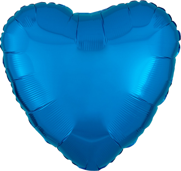 Solid Heart Foil Balloon 18''  -  Metallic Blue