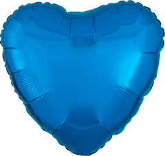 Solid Heart Foil Balloon 18''  -  Metallic Blue