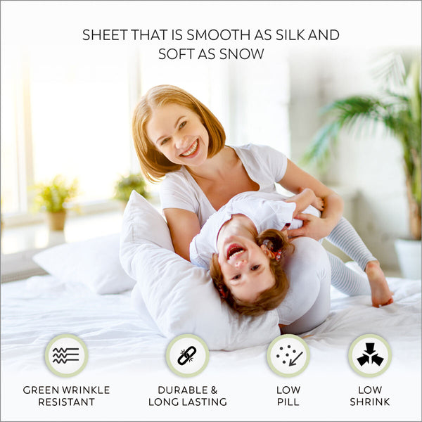 Purity Home 400 Thread Count Cotton Fitted Sheet in White, Super King