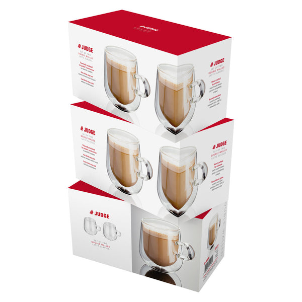 Judge Double Walled Latte Glass Set 275ml, 6 Piece