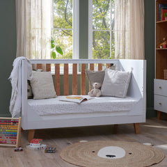 Tutti Bambini Como Cot Bed with Sprung Mattress, White and Rosewood Finish