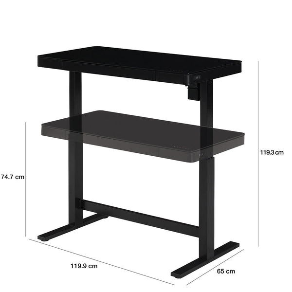 Tresanti Power Adjustable Height Tech Desk, Black