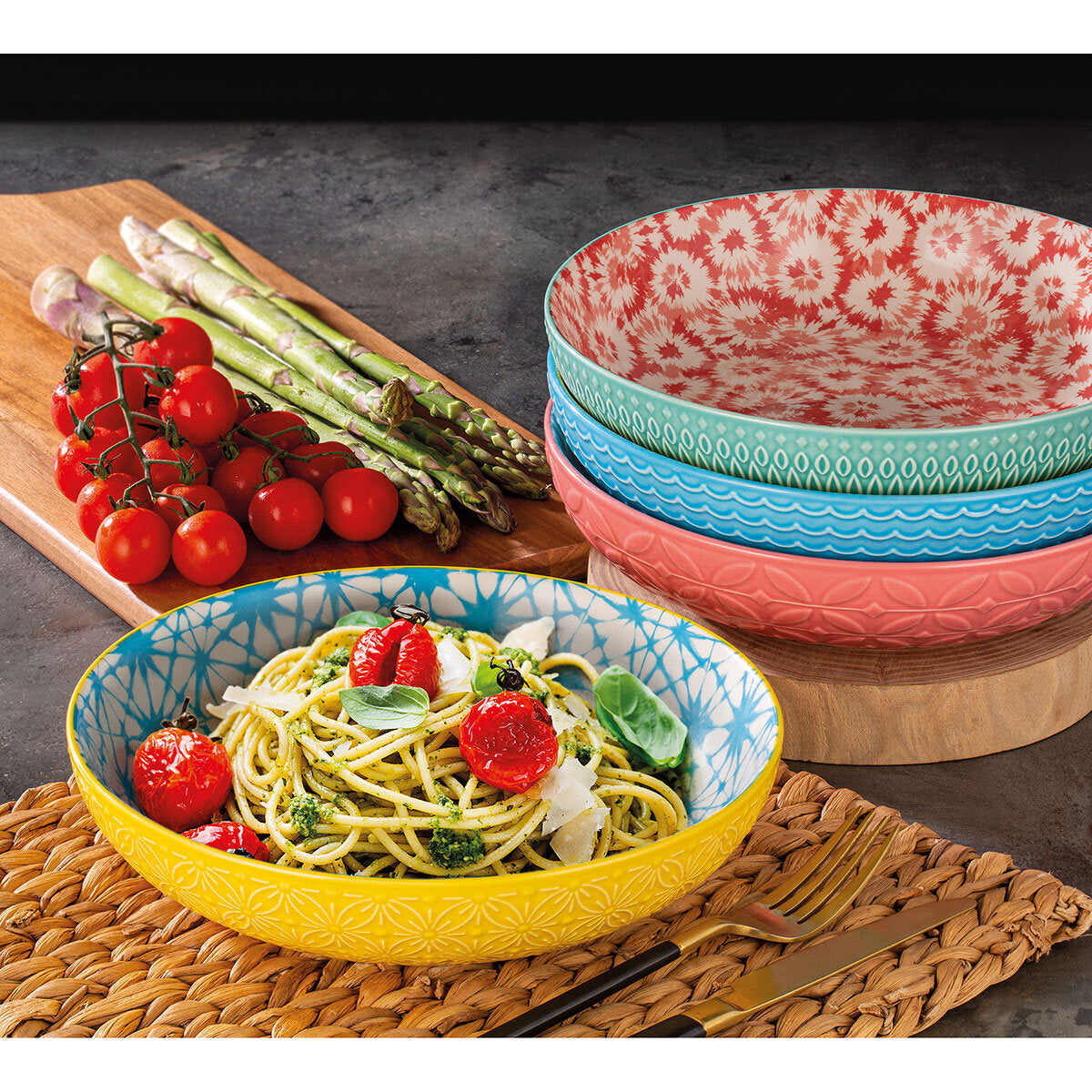 Signature Housewares Stoneware Serving Bowls, 4 Piece