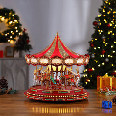 17 Inch (43.1cm) Marquee Deluxe Christmas Carousel with 240 LED Lights and Sounds