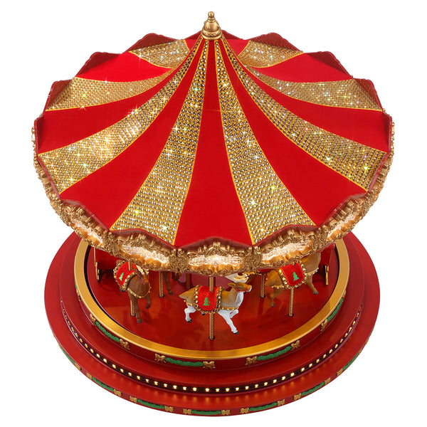 17 Inch (43.1cm) Marquee Deluxe Christmas Carousel with 240 LED Lights and Sounds