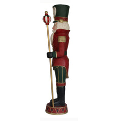 6ft (1.8m) Un-Lit Wood Carved Nutcracker