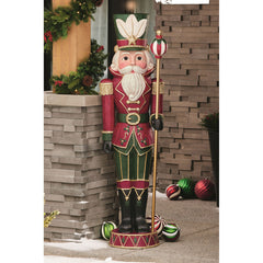 6ft (1.8m) Un-Lit Wood Carved Nutcracker